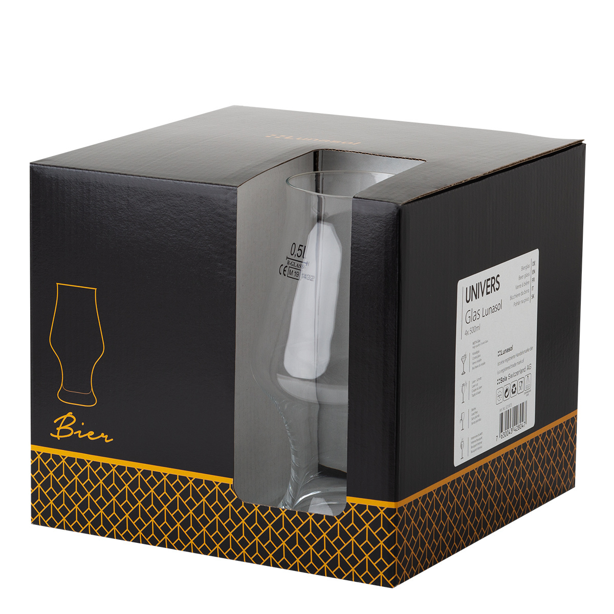 Kozarci za pivo 500 ml komplet 4 kosi - Univers Glas Lunasol