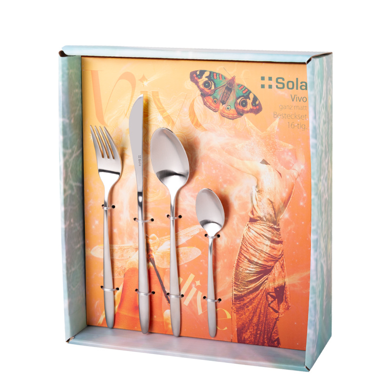 Komplet jedilnega pribora 16 delni Vivo mat | Sola