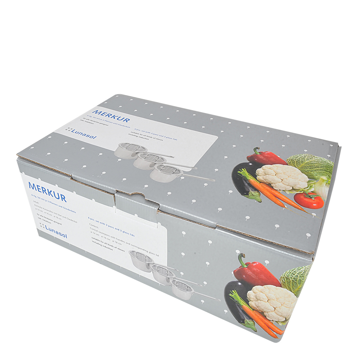 Komplet kozic 3 kosi s pokrovkami - Merkur Master Chef Lunasol