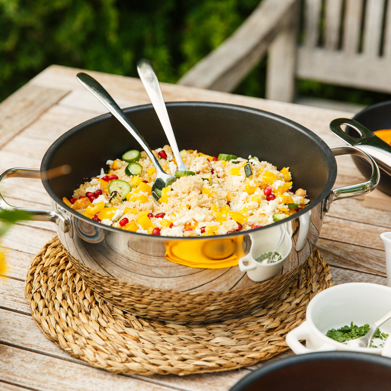 Wok Merkur s steklenim pokrovom 9,6 l Master Chef Lunasol