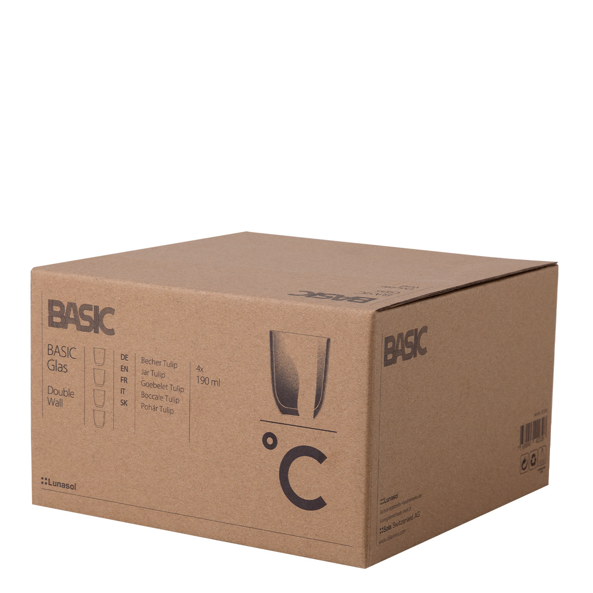 Kozarec BASIC Glas Double Wall 190 ml - set 4 kosov