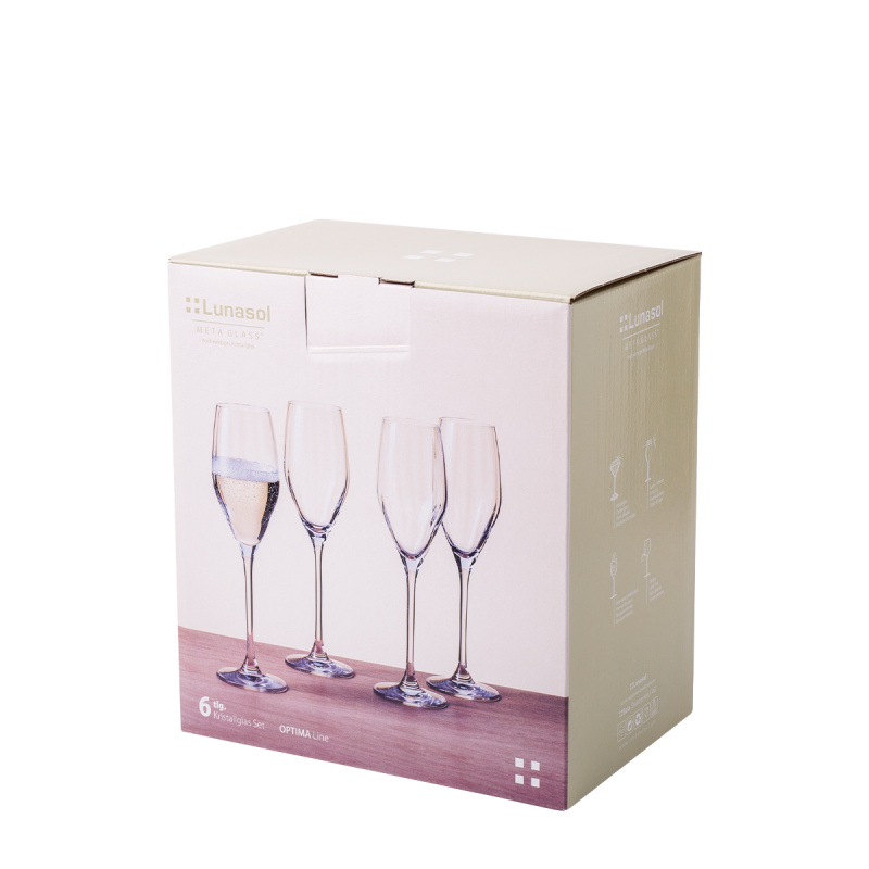 Kozarci za šampanjec 170 ml 6 kosov — Optima Line Glas Lunasol