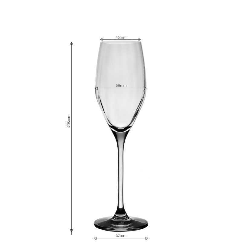 Kozarci za šampanjec 170 ml 6 kosov — Optima Line Glas Lunasol