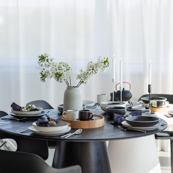 Kavni set 12 kosov | Elements Yin & Yang black