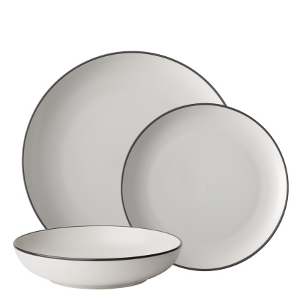 Komplet krožnikov 18 kosov | Elements Yin & Yang white