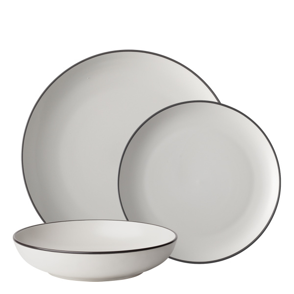 Komplet krožnikov 18 kosov | Elements Yin & Yang white