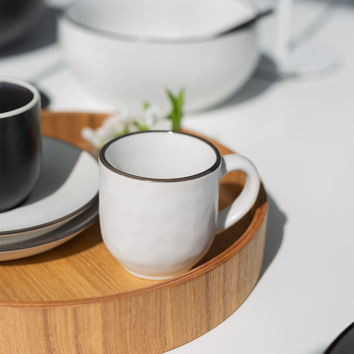 Kavni set 12 delni | Elements Yin & Yang white