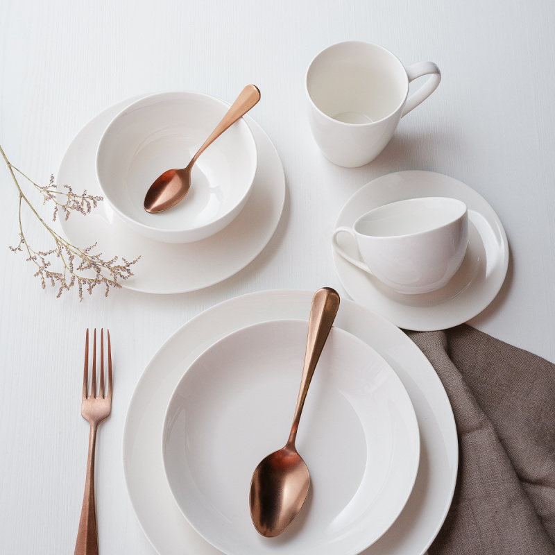 Porcelanasti set 28 kosov Flow bel | Lunasol