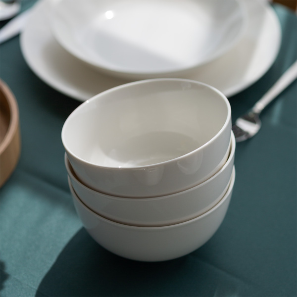 Porcelanasti set 28 kosov Flow bel | Lunasol