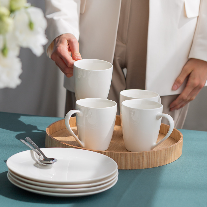 Porcelanasti set 28 kosov Flow bel | Lunasol