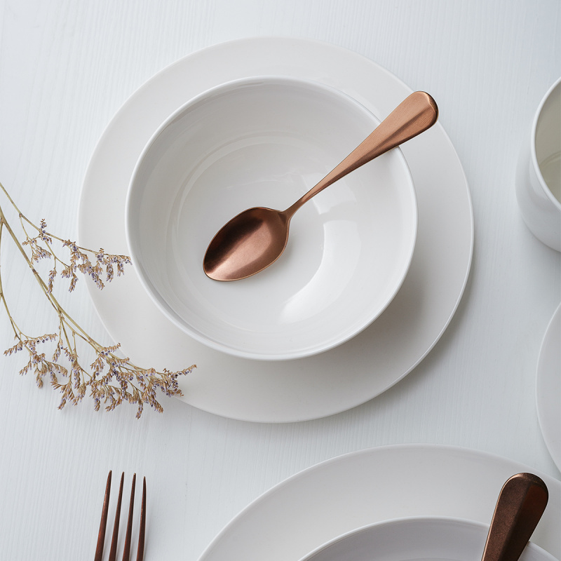 Porcelanasti set 28 kosov Flow bel | Lunasol