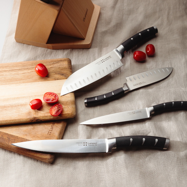 Set nožev v stojalu z brusilnikom 7 kosov - Flow Kitchen