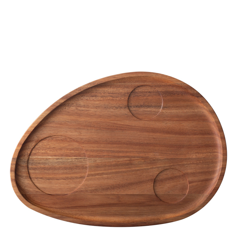 Pladenj Triangle Akacija 35 x 25 cm z vdolbino - FLOW Wooden