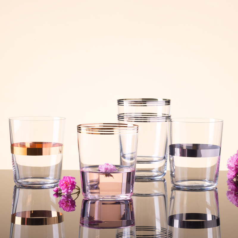 Kozarci Tumbler s platinasto črto 440 ml komplet 6 kosov - 21st Century Glas Lunasol META Glass
