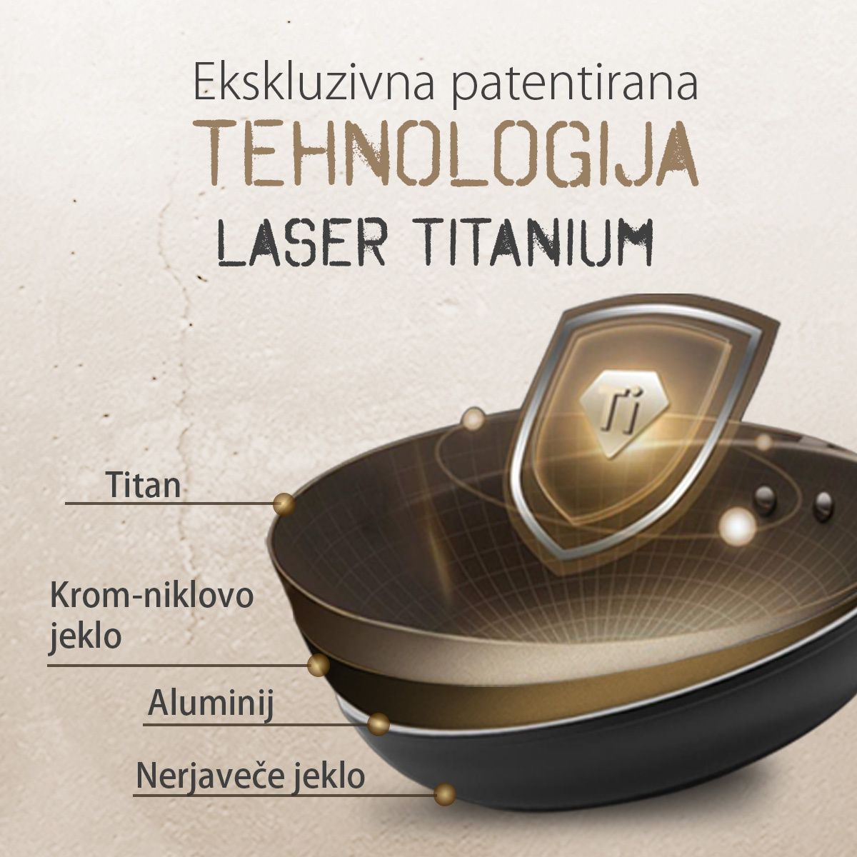 Titanova ponev ø 24 cm | Saturn Terra Lunasol