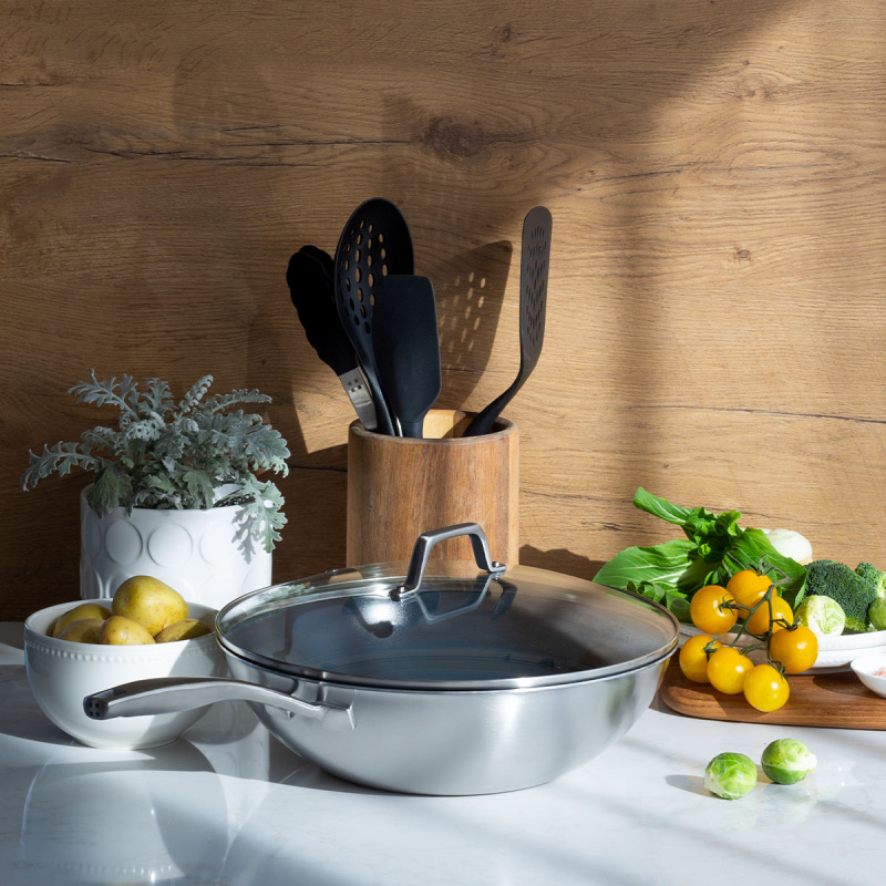 Wok s stekleno pokrovko ø 30 cm | Sirius Terra