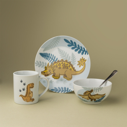 Otroški porcelanasti set Dino 3 kosov – KIDS WORLD