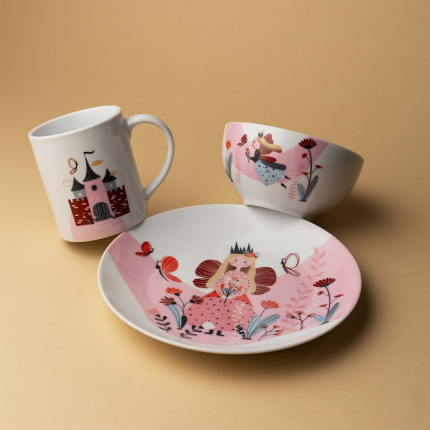 Otroški porcelanasti set Princess 3 kosov – KIDS WORLD