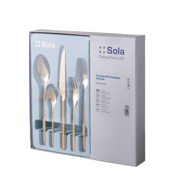 Set jedilnega pribora 20 kosov Sao Paulo PVD champagne | Sola