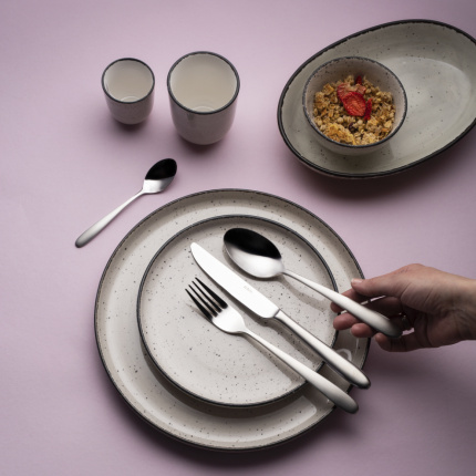 Porcelanasti set 16 kosov - Gaya Atelier sivo škropljeno
