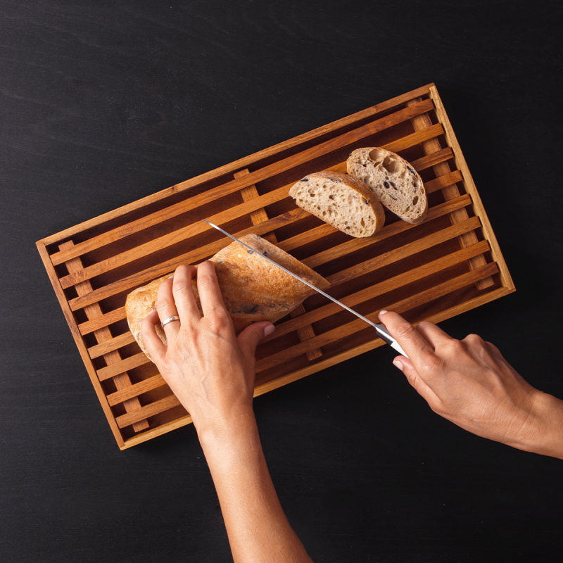 Deska za rezanje kruha Teak 43 x 22,8 x 3,5 cm - GAYA Wooden