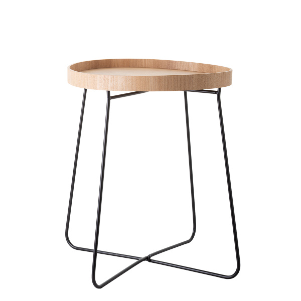 Črno stojalo Ø 40 cm, V: 48 cm – Elements Wood