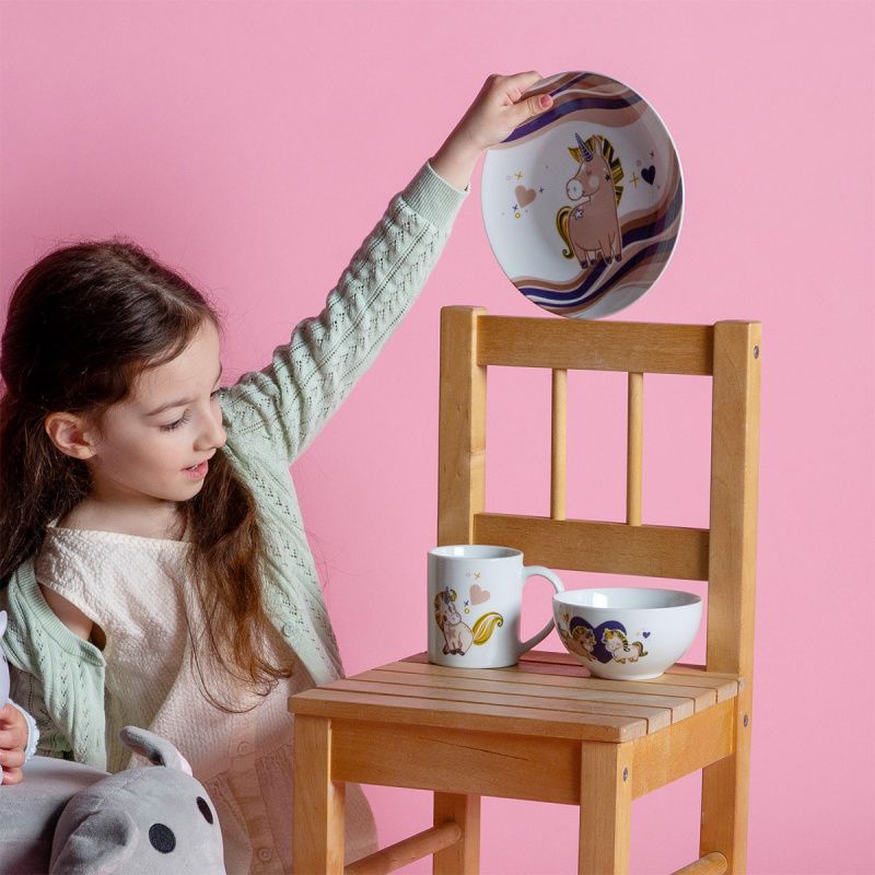 Otroški porcelanasti set Unicorn 3 kosov – KIDS WORLD