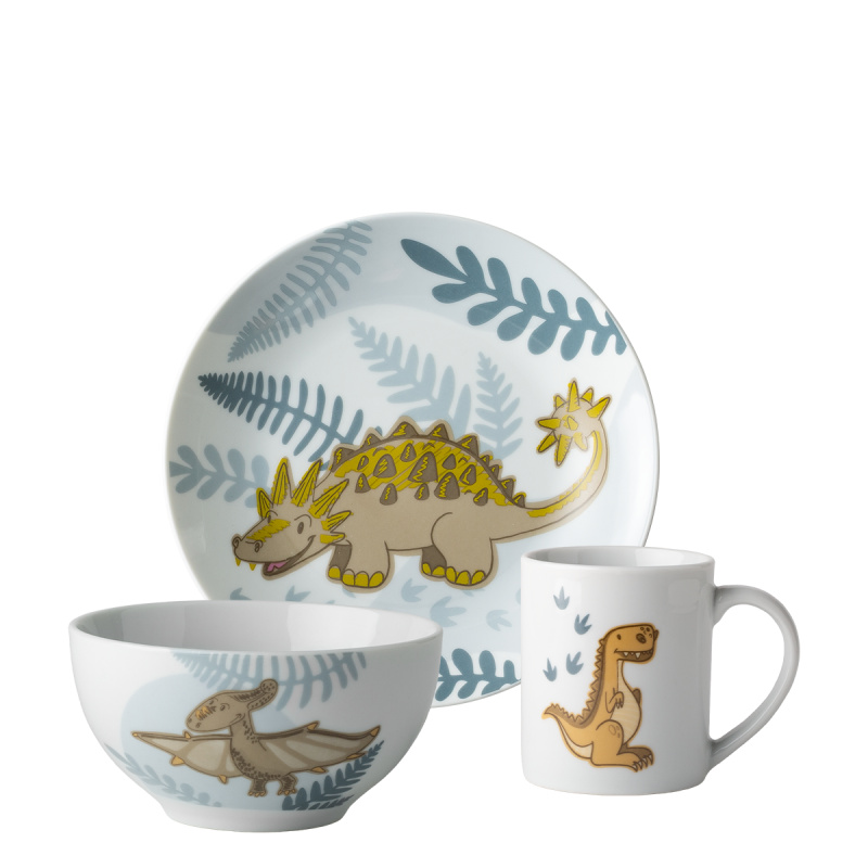Otroški porcelanasti set Dino 3 kosov – KIDS WORLD