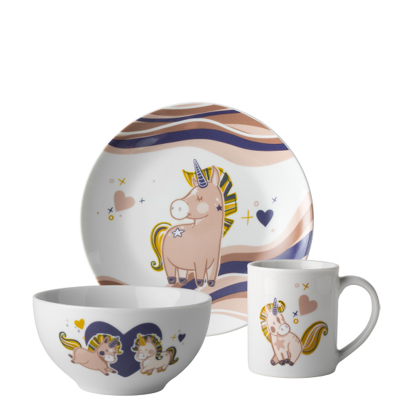 Otroški porcelanasti set Unicorn 3 kosov – KIDS WORLD
