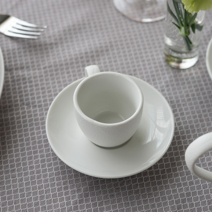 Mokka krožnik za skodelico 12 cm — Fine Dining White Frosty