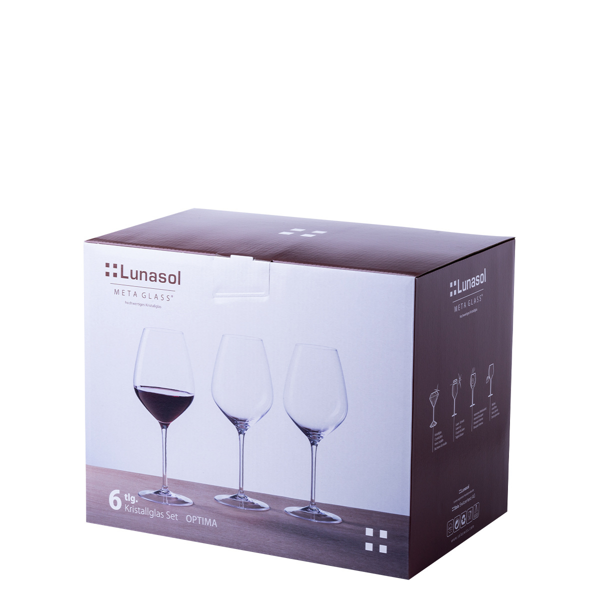 Kozarci za rdeče vino 570 ml set 6 kosov - Optima Glas Lunasol