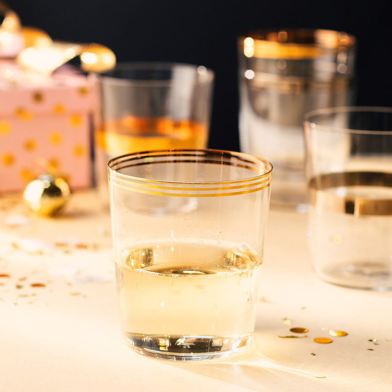 Kozarci Tumbler s tremi zlatimi črtami 440 ml komplet 6 kosov - 21st Century Glas