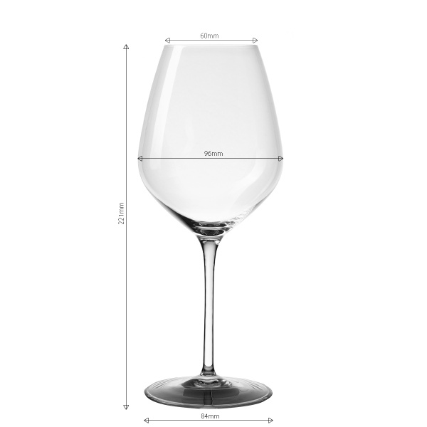 Kozarci za rdeče vino 570 ml set 6 kosov - Optima Glas Lunasol