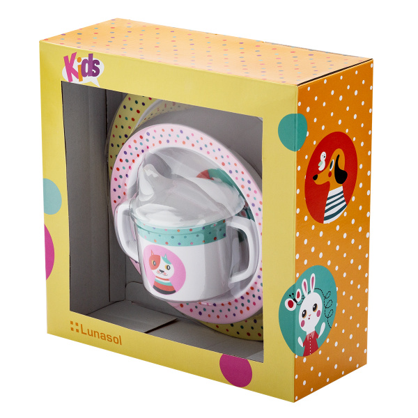 Otroški melaminski set 3 kosi – Kids WORLD Animals