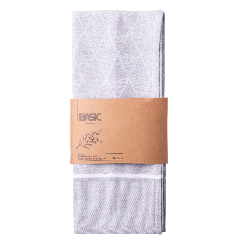 Svetlosiva kuhinjska krpa 50 x 70 cm 2 kosa – Basic Ambiente