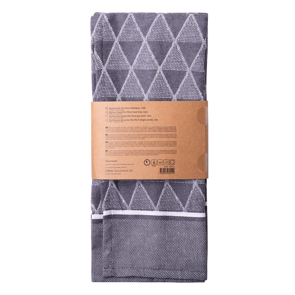 Jekleno siva kuhinjska krpa 50 x 70 cm 2 kosa – Basic Ambiente