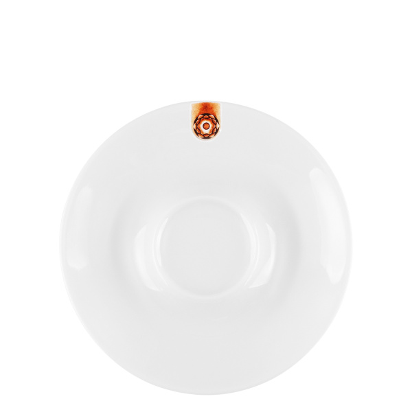 Kavni/čajni krožniček z rjavim ornamentom 15 cm – Gaya RGB