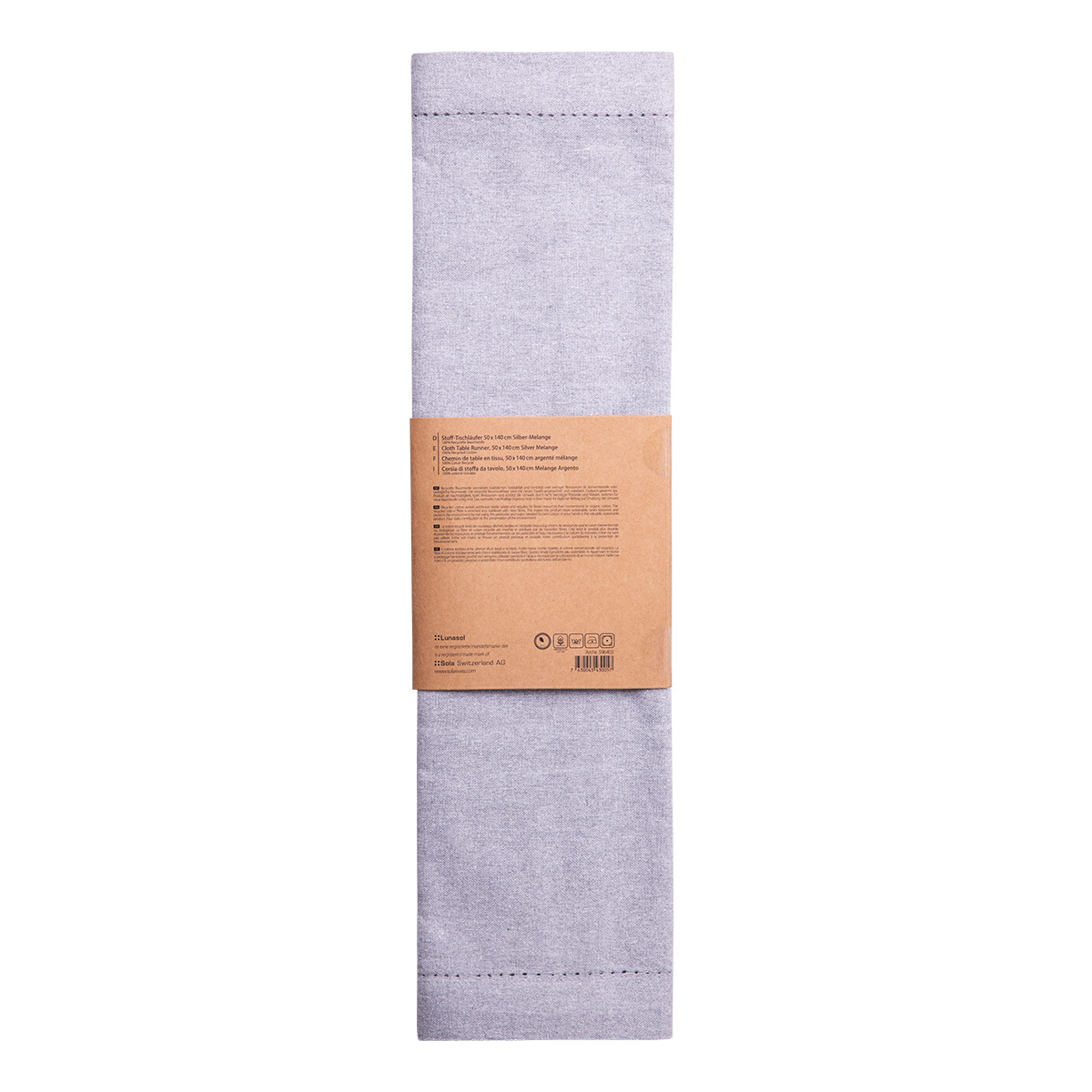 Svetlosiv bombažni namizni tekač 50 x 140 cm – Basic Ambiente