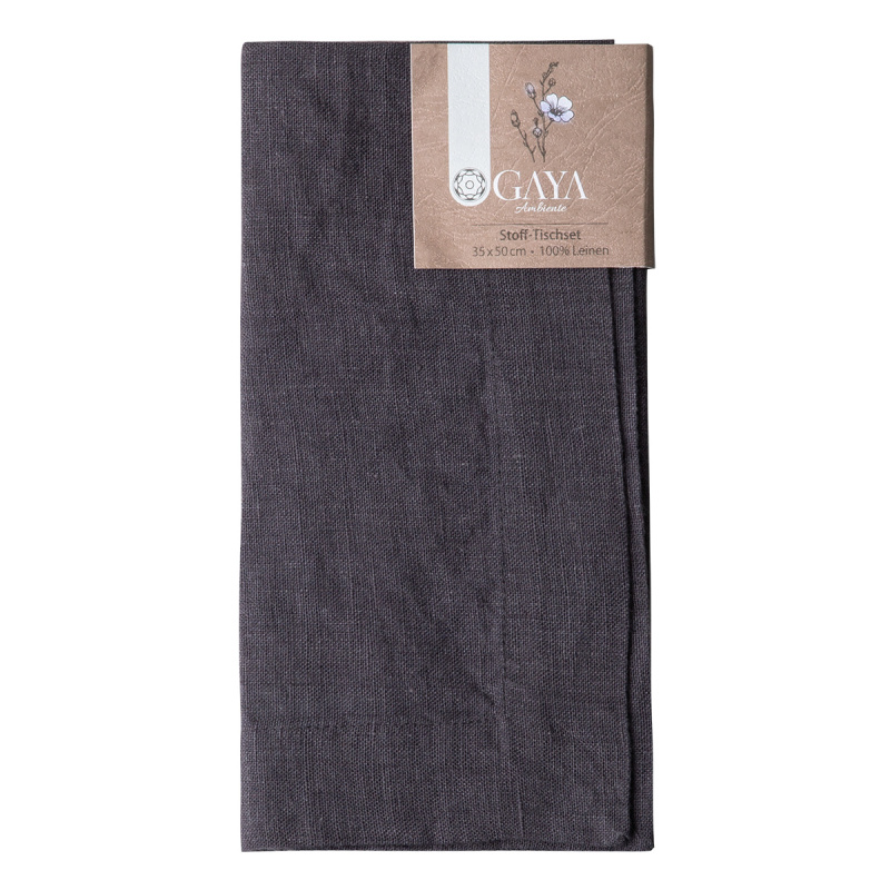 Antracit laneni pogrinjek 35 x 50 cm - Gaya Ambiente