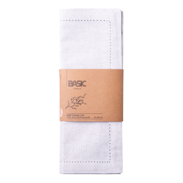 Siv namizni pogrinjek iz bombaža 32 x 48 cm 2 kosa – Basic Ambiente