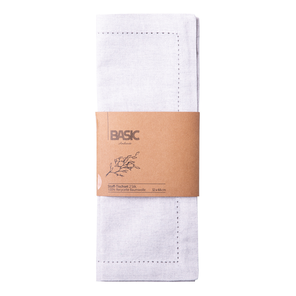 Siv namizni pogrinjek iz bombaža 32 x 48 cm 2 kosa – Basic Ambiente