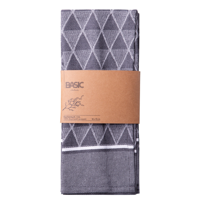 Jekleno siva kuhinjska krpa 50 x 70 cm 2 kosa – Basic Ambiente