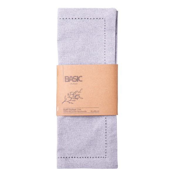 Svetlosiv bombažni pogrinjek 32 x 48 cm 2 kosa – Basic Ambiente