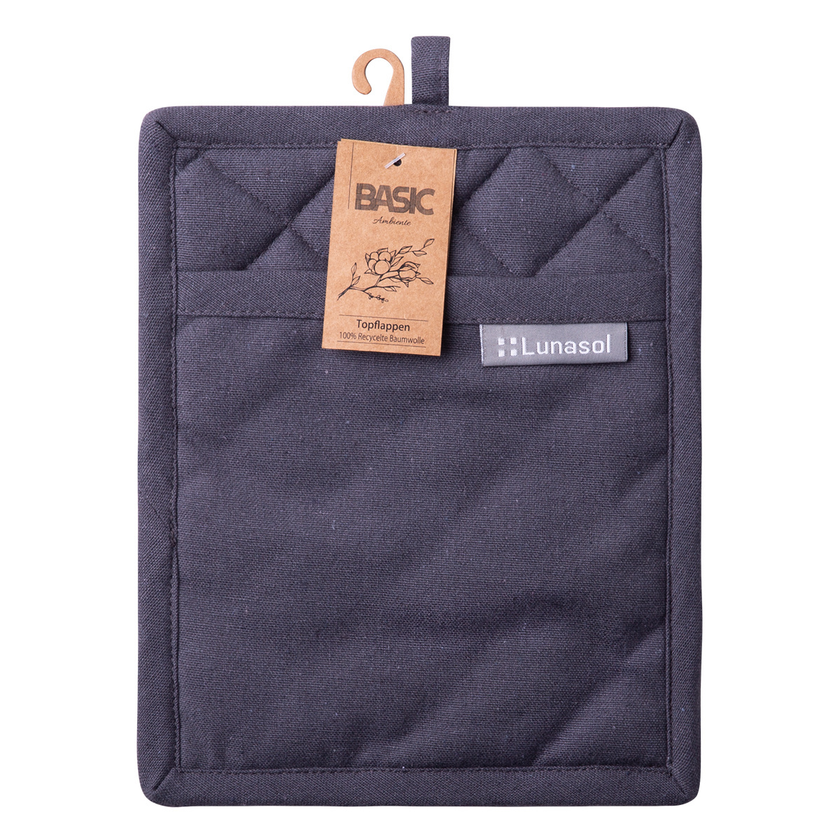Jekleno siva bombažna kuhinjska rokavica 19 x 24 cm – Basic Ambiente