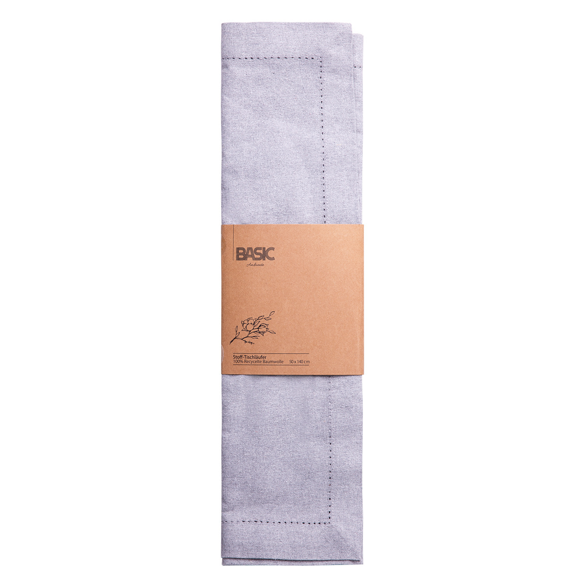 Svetlosiv bombažni namizni tekač 50 x 140 cm – Basic Ambiente