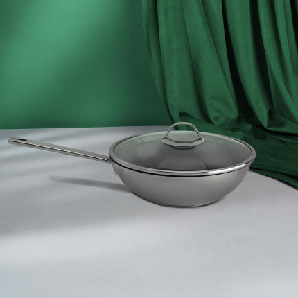 Wok s steklenim pokrovom ø 28 cm | Orion Inox