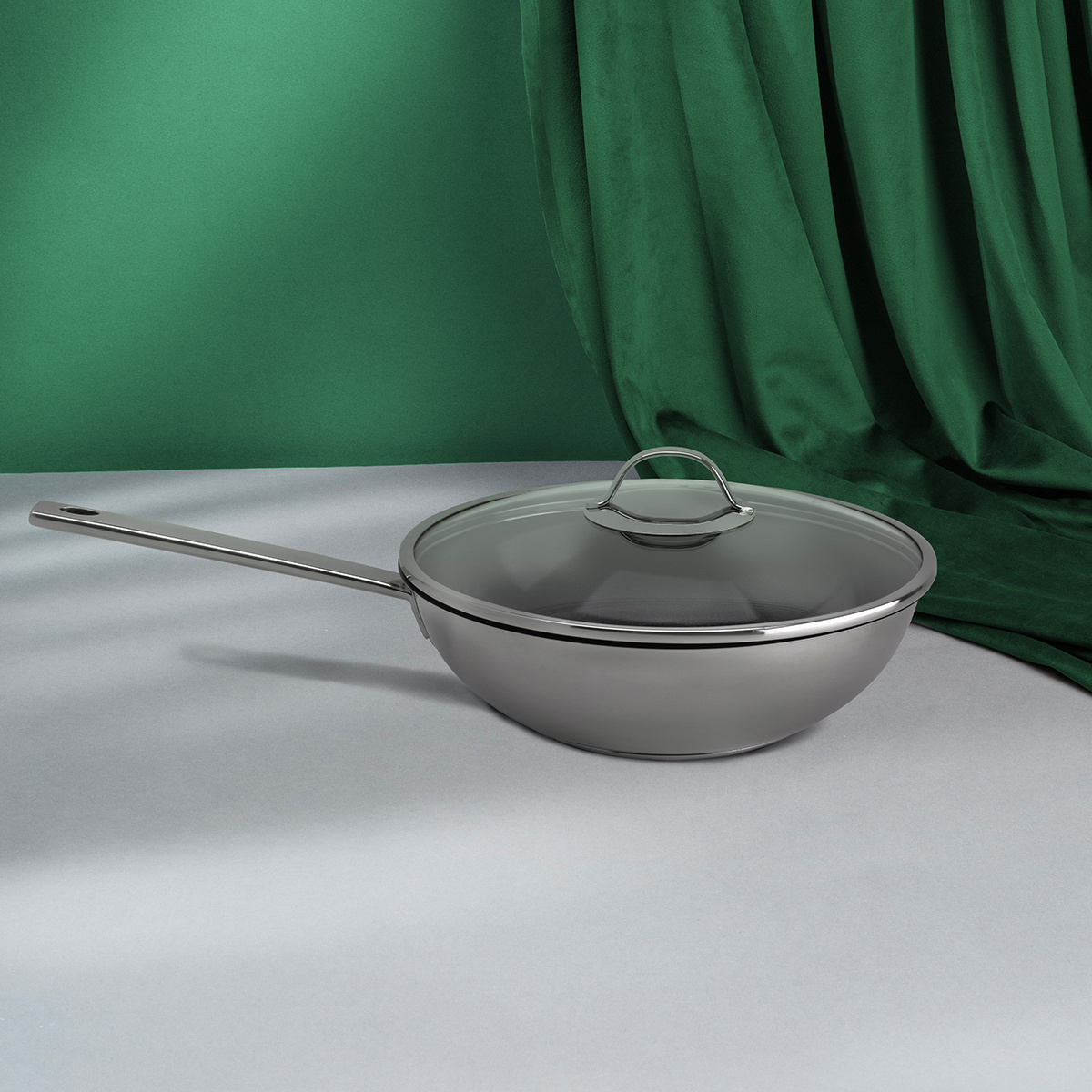 Wok s steklenim pokrovom ø 28 cm | Orion Inox
