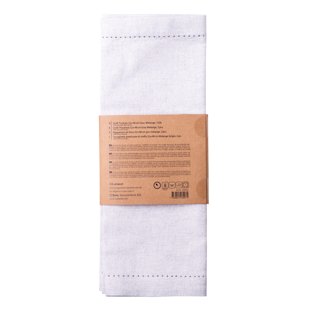 Siv namizni pogrinjek iz bombaža 32 x 48 cm 2 kosa – Basic Ambiente