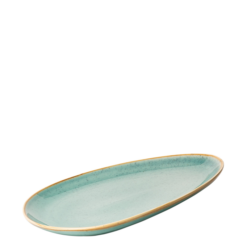 Krožnik Triangle Sand turkizen 30,5 x 24,2 cm – Gaya