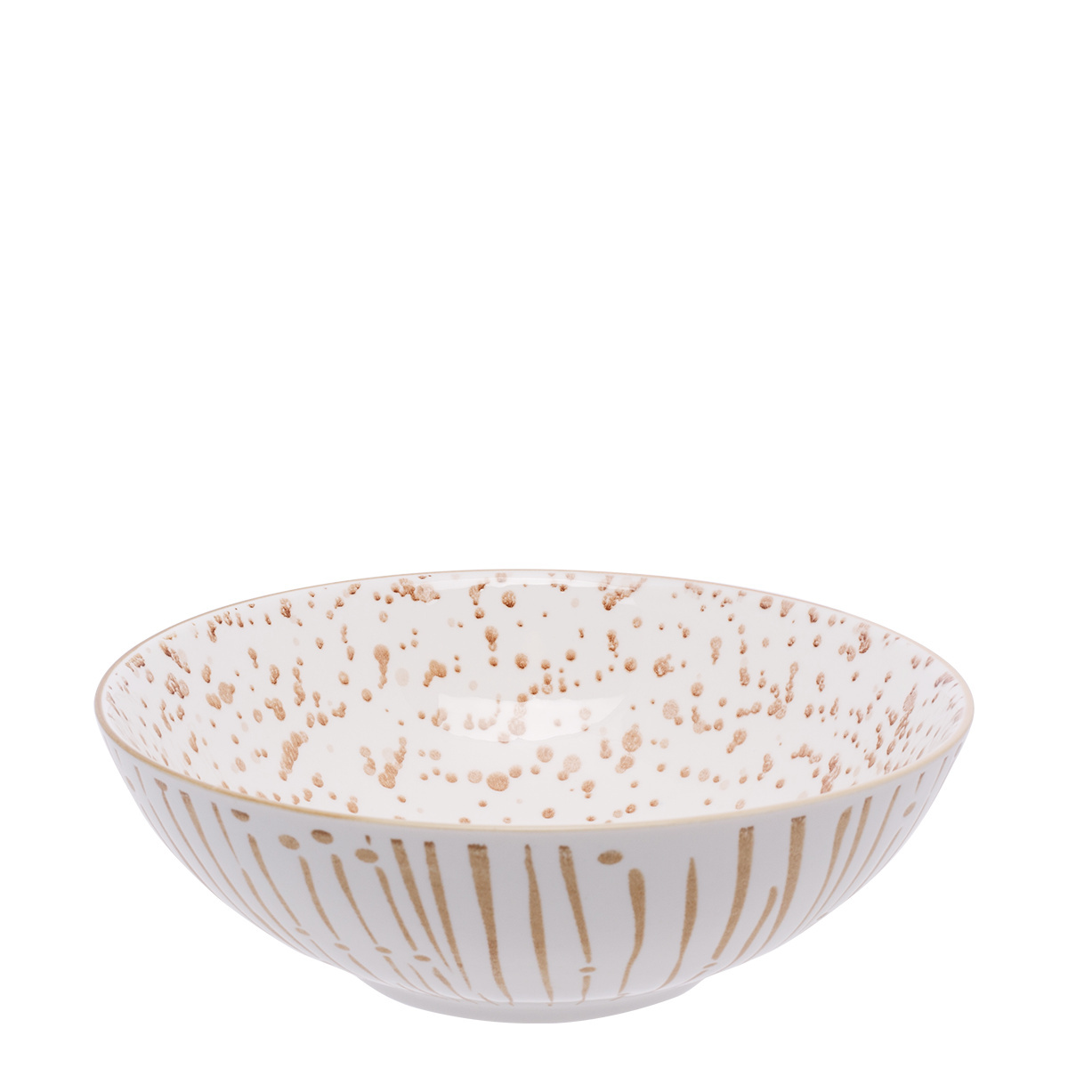 Skleda za kosmiče bela / champagne 17,8 cm - Basic